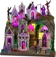 Lemax crypt city verlichte facade Spooky Town 2026