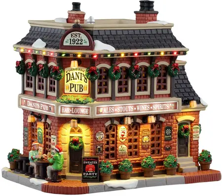 Lemax dani's pub verlicht kersthuisje Caddington Village 2026
