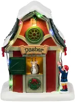 Lemax dasher's den verlicht kerstdorp tafereel Santa's Wonderland 2024 - afbeelding 5