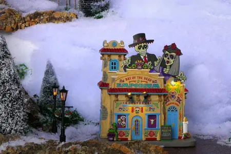 Lemax day of the dead emporium verlicht huisje Spooky Town 2024 - afbeelding 4