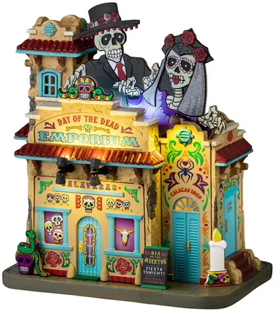Lemax day of the dead emporium verlicht huisje Spooky Town 2024 - afbeelding 1
