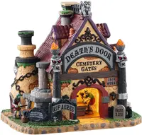 Lemax death´s door cemetery gates, b/o led verlicht huisje Spooky Town 2020 - afbeelding 1