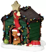 Lemax decorated light doghouse kerstdorp figuur type 2 Vail Village 2010