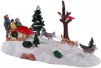Lemax dog sledding afternoon kerstdorp tafereel Vail Village 2021 - afbeelding 1