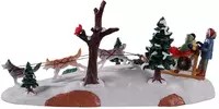 Lemax dog sledding afternoon kerstdorp tafereel Vail Village 2021 - afbeelding 2