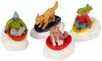 Lemax dog snow saucer fun s/4 kerstdorp figuur type 4 Vail Village 2022
