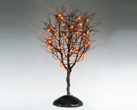 Lemax dry tree with orange lights verlichte boom Spooky Town 2025