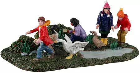Lemax duck duck goose kerstdorp tafereel Vail Village 2023 - afbeelding 1