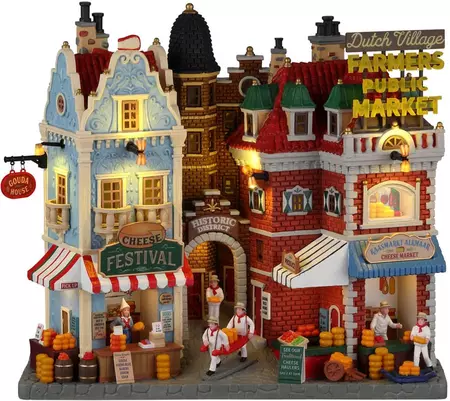 Lemax dutch cheese festival and farmers market verlichte kersthuisje Caddington Village 2022 - afbeelding 1