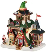 Lemax elwood's elf lodge verlicht kersthuisje Santa's Wonderland 2025 - afbeelding 1