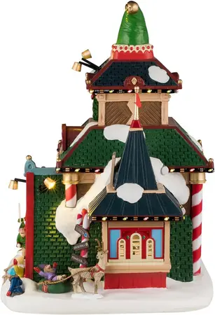 Lemax elwood's elf lodge verlicht kersthuisje Santa's Wonderland 2025 - afbeelding 6