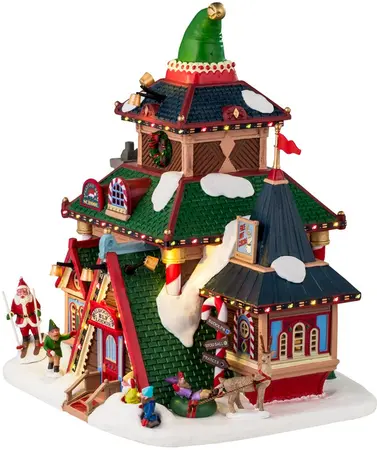 Lemax elwood's elf lodge verlicht kersthuisje Santa's Wonderland 2025 - afbeelding 5