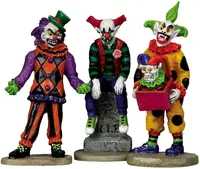 Lemax evil sinister clowns, set of 3 halloween figuur Spooky Town 2011