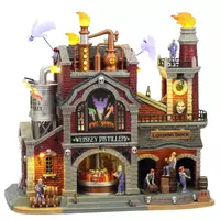 Lemax evil spirits whiskey distillery bewegend huisje Spooky Town 2021