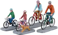 Lemax family bike ride, set of 4 kerstdorp figuur type 6 Caddington Village 2023