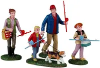 Lemax family fishing day s/4 kerstdorp figuur type 5 Vail Village 2024