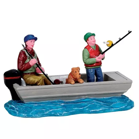 Lemax family fishing trip kerstdorp figuur type 4 Vail Village 2017