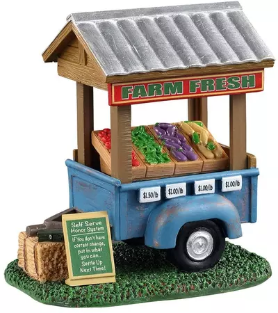 Lemax farm fresh vegetable trailer kerstdorp tafereel Harvest Crossing 2021 - afbeelding 1