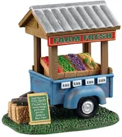 Lemax farm fresh vegetable trailer kerstdorp tafereel Harvest Crossing 2021 - afbeelding 4