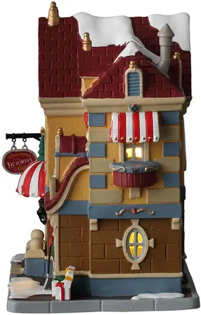 Lemax father christmas gift shop verlicht kersthuisje Caddington Village 2026 - afbeelding 3