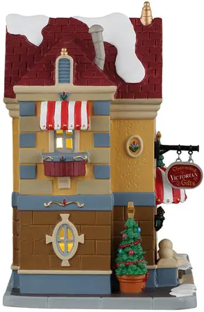 Lemax father christmas gift shop verlicht kersthuisje Caddington Village 2026 - afbeelding 2