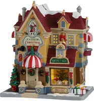 Lemax father christmas gift shop verlicht kersthuisje Caddington Village 2026 - afbeelding 1