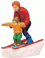 Lemax father & son skiing kerstdorp figuur type 2 Vail Village 1996