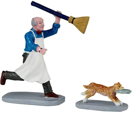 Lemax feline fish thief s/2 kerstdorp figuur type 2 Caddington Village 2024