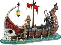 Lemax ferry on river styx tafereel Spooky Town 2024 - afbeelding 1