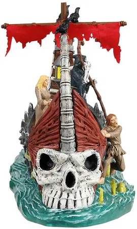 Lemax ferry on river styx tafereel Spooky Town 2024 - afbeelding 2