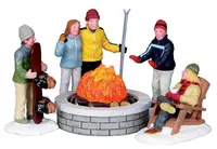 Lemax fire pit s/5 verlichte kerstdorp accessoire Vail Village 2010