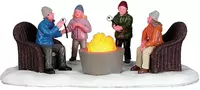 Lemax fire pit verlicht kerstdorp tafereel Vail Village 2017 - afbeelding 1