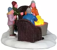 Lemax fire pit verlicht kerstdorp tafereel Vail Village 2017 - afbeelding 3