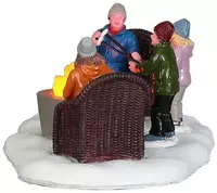 Lemax fire pit verlicht kerstdorp tafereel Vail Village 2017 - afbeelding 2