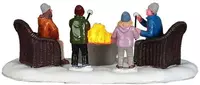 Lemax fire pit verlicht kerstdorp tafereel Vail Village 2017 - afbeelding 4