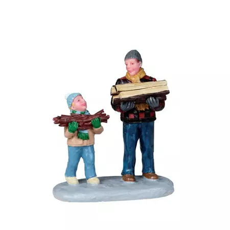 Lemax firewood for the hearth kerstdorp figuur type 2 2010