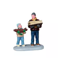 Lemax firewood for the hearth kerstdorp figuur type 2 2010