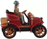 Lemax first car in town kerstdorp tafereel Caddington Village 2020 - afbeelding 2