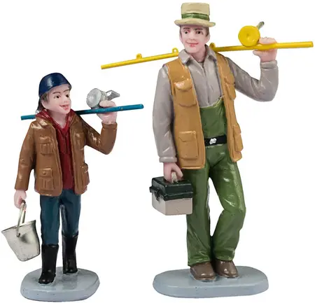 Lemax fishin' time s/2 kerstdorp figuur type 2 Vail Village 2024