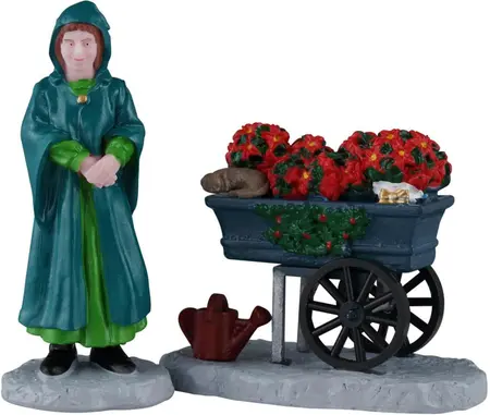 Lemax floral street vendor kerstdorp figuur type 4 Caddington Village 2026