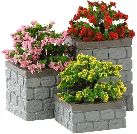 Lemax flower bed boxes s/3 kerstdorp accessoire Caddington Village 2018