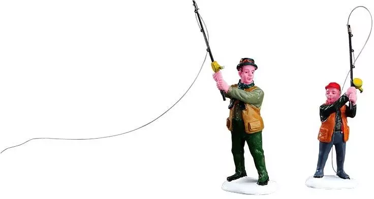 Lemax flyfishing with dad s/2 kerstdorp figuur type 3 Vail Village 2001 - afbeelding 2