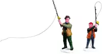 Lemax flyfishing with dad s/2 kerstdorp figuur type 3 Vail Village 2001 - afbeelding 2