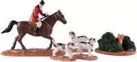Lemax fox hunt s/5 kerstdorp tafereel Caddington Village 2020 - afbeelding 1