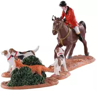 Lemax fox hunt s/5 kerstdorp tafereel Caddington Village 2020 - afbeelding 3