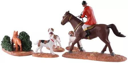 Lemax fox hunt s/5 kerstdorp tafereel Caddington Village 2020 - afbeelding 4