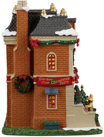 Lemax garden club christmas party verlicht kersthuisje Caddington Village 2026 - afbeelding 2
