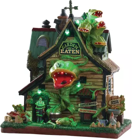 Lemax garden of eaten nursery verlicht huisje Spooky Town 2019