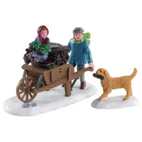 Lemax gathering kindling s/2 kerstdorp figuur type 4 Caddington Village 2018