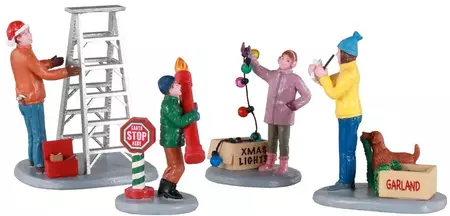 Lemax getting ready to decorate, s/4 kerstdorp figuur type 6 Vail Village 2021